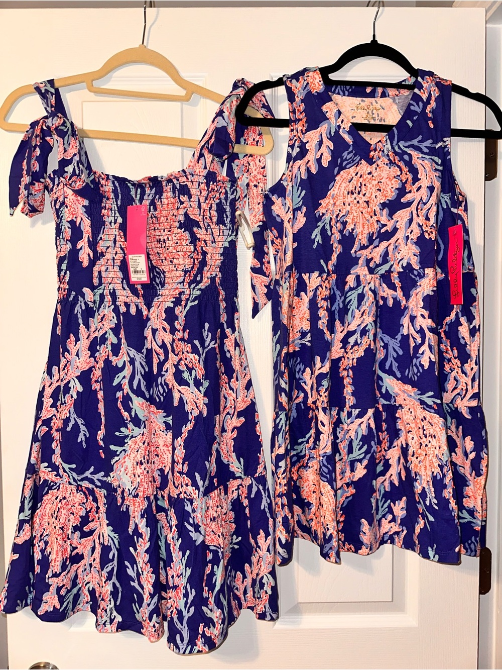 🆕 Mommy and Mini  Coral-Print Sundress Set🆕